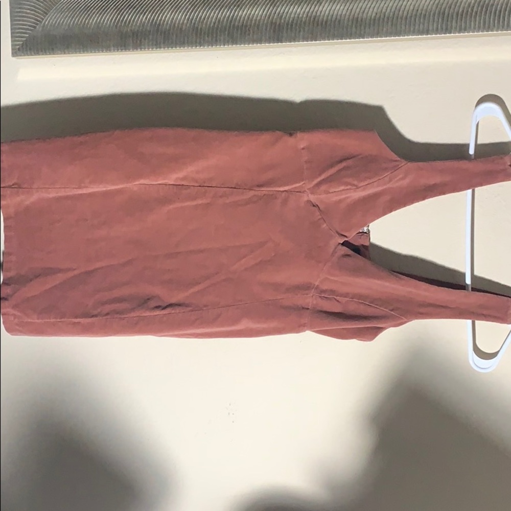 mauve pink overall type dress